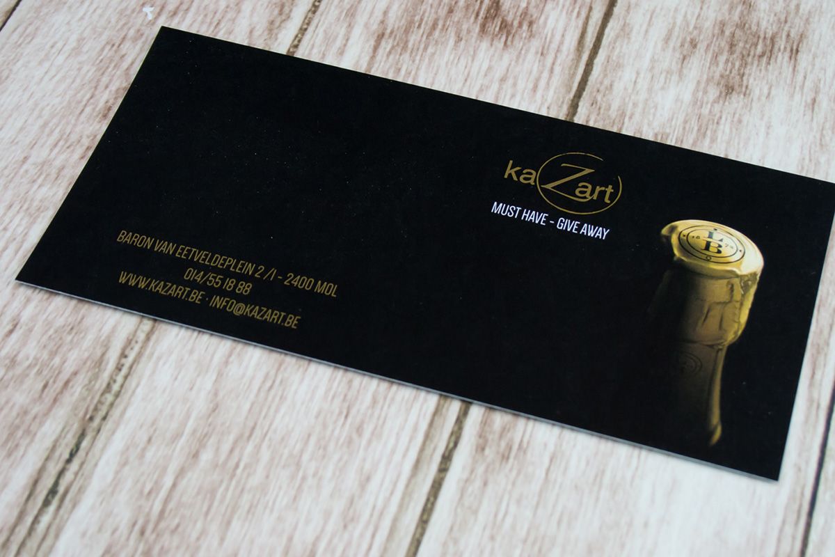flyers als cadeaubon voor Kazart in Mol